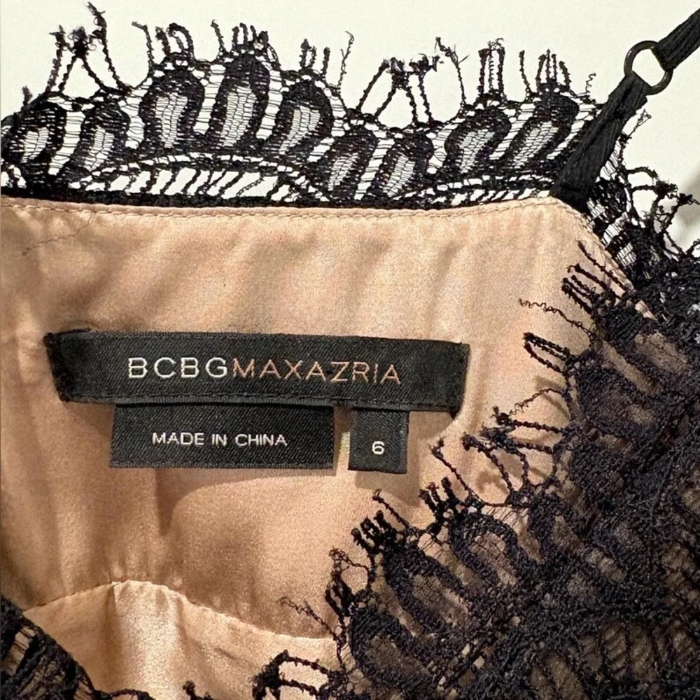 BCBGMAXAZRIA Black Lace Cocktail Dress | Size 6 - Picture 3 of 8